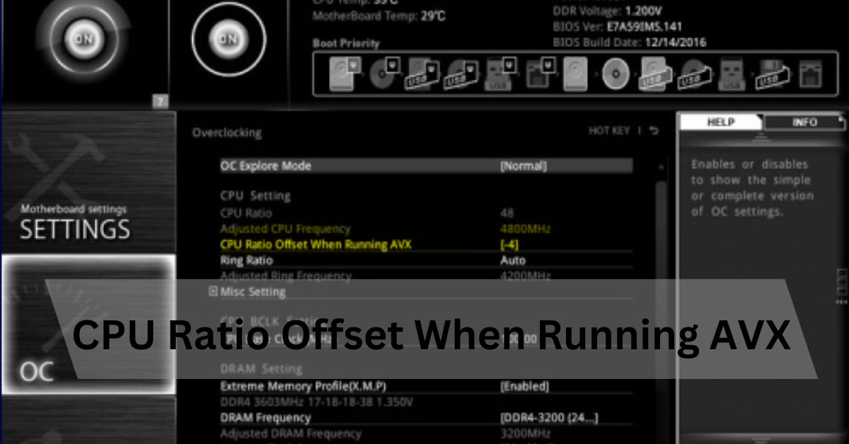 CPU Ratio Offset When Running AVX